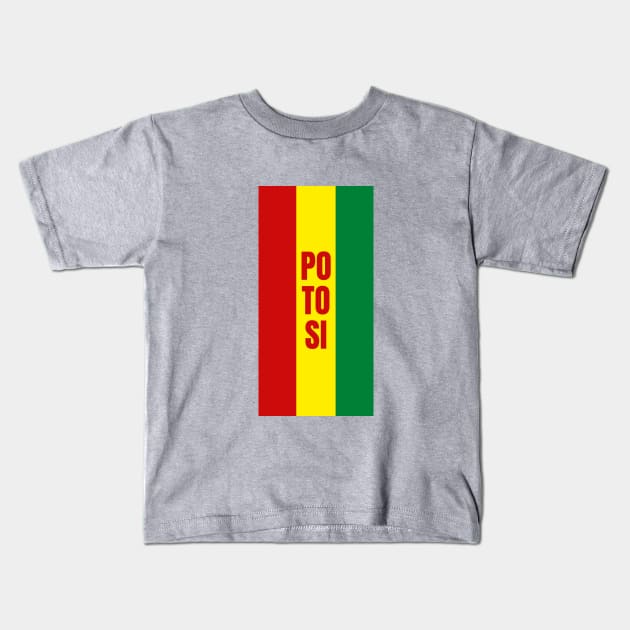 Potosi City in Bolivian Flag Colors Vertical Kids T-Shirt by aybe7elf
